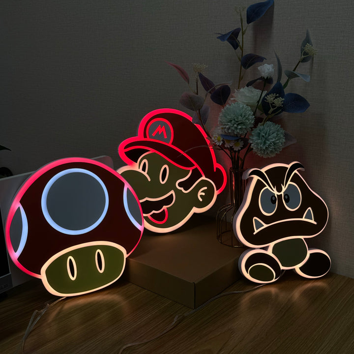 "Mario Super Champiñón" Neon Like