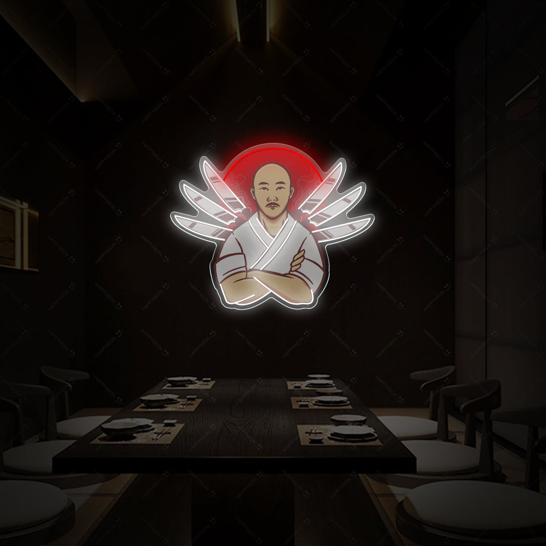 Chef Japonés Letrero de neón, Decoración de restaurantes japoneses