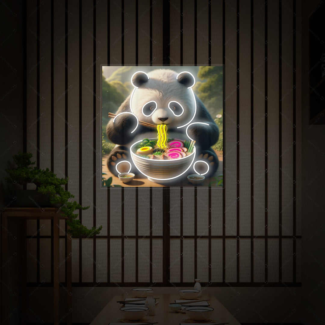 Panda y Ramen Letrero de neón, Decoración Japonesa