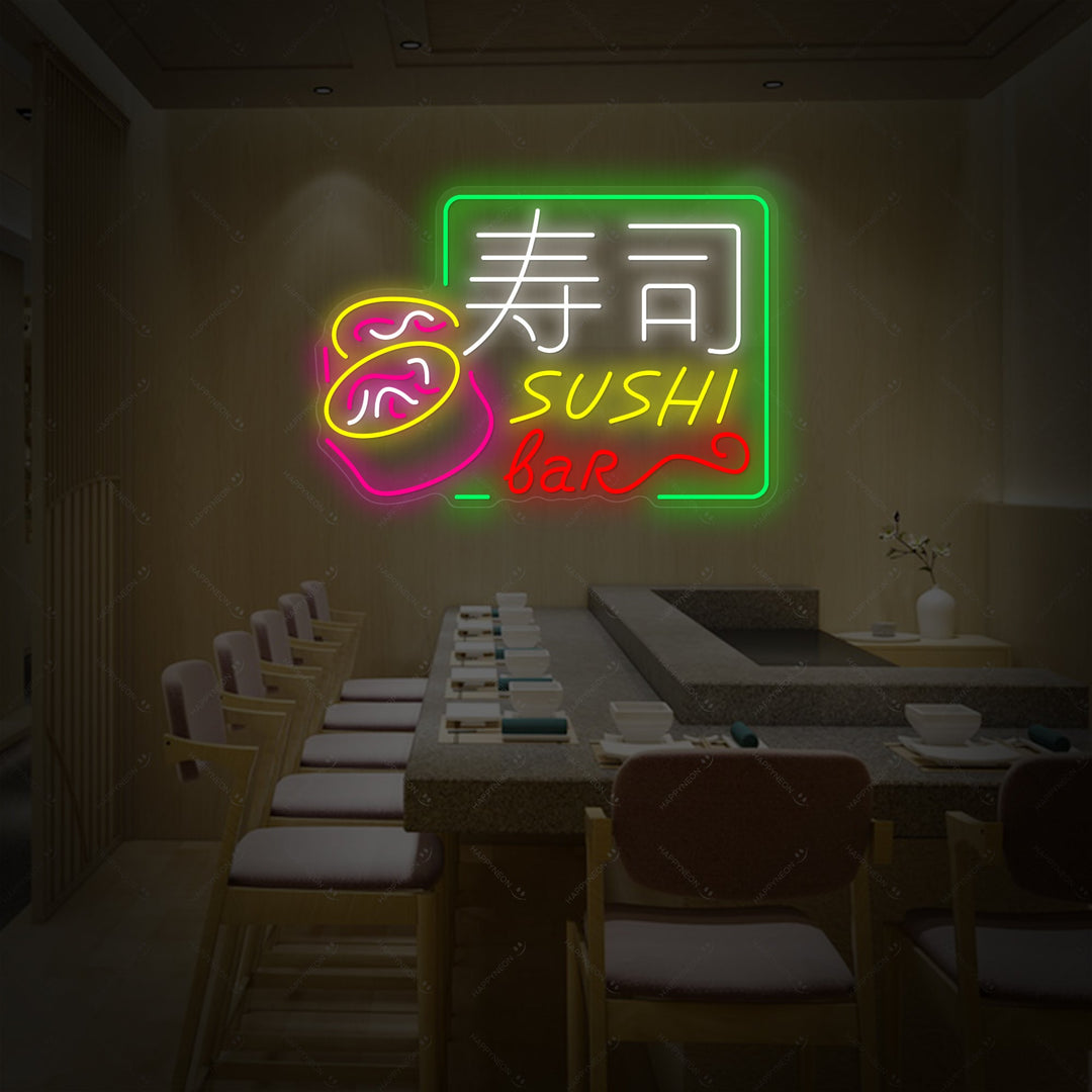 Sushi Bar Letrero de neón, Decoración de restaurantes japoneses