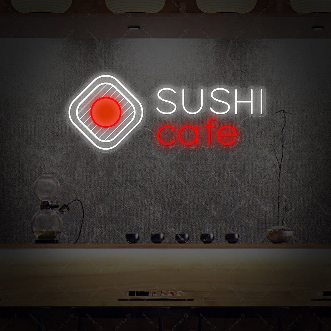 Sushi Cafe Letrero de neón, Decoración de restaurantes japoneses