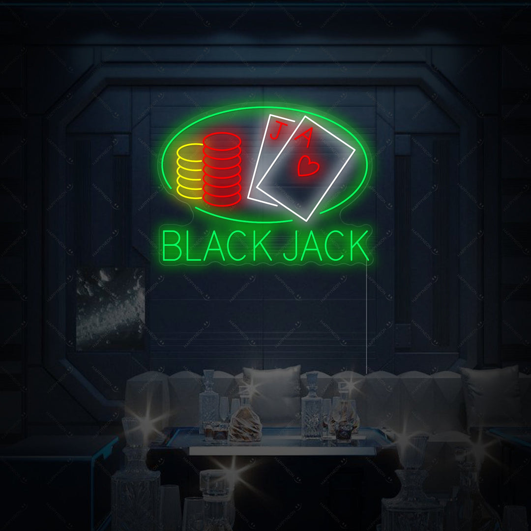 "Black Jack" Letrero de neón