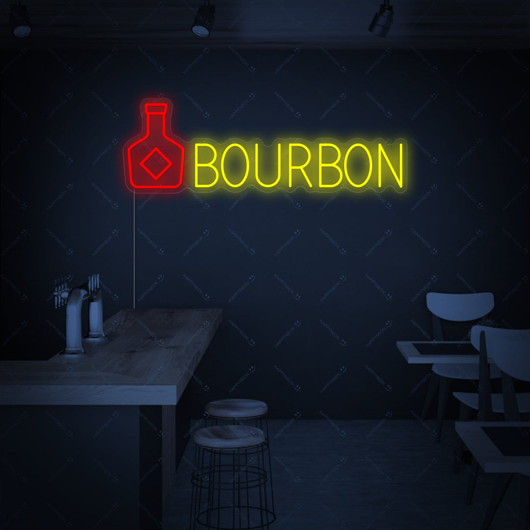 "Bourbon" Letrero de neón