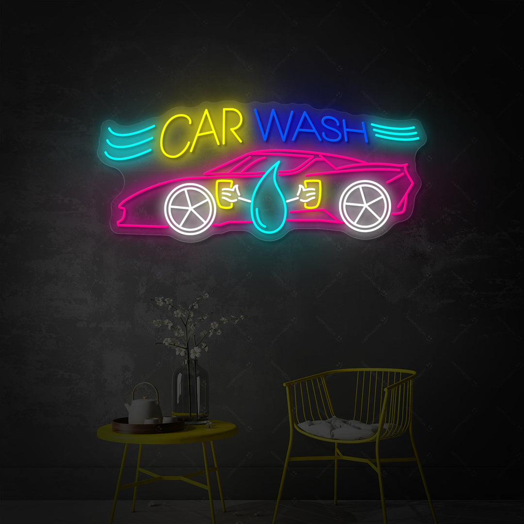 "Car Wash" Letrero de neón