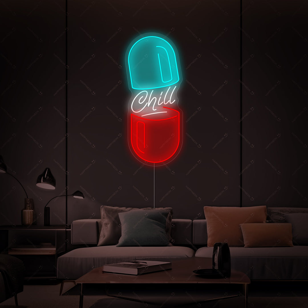 "Chill Pill" Letrero de neón