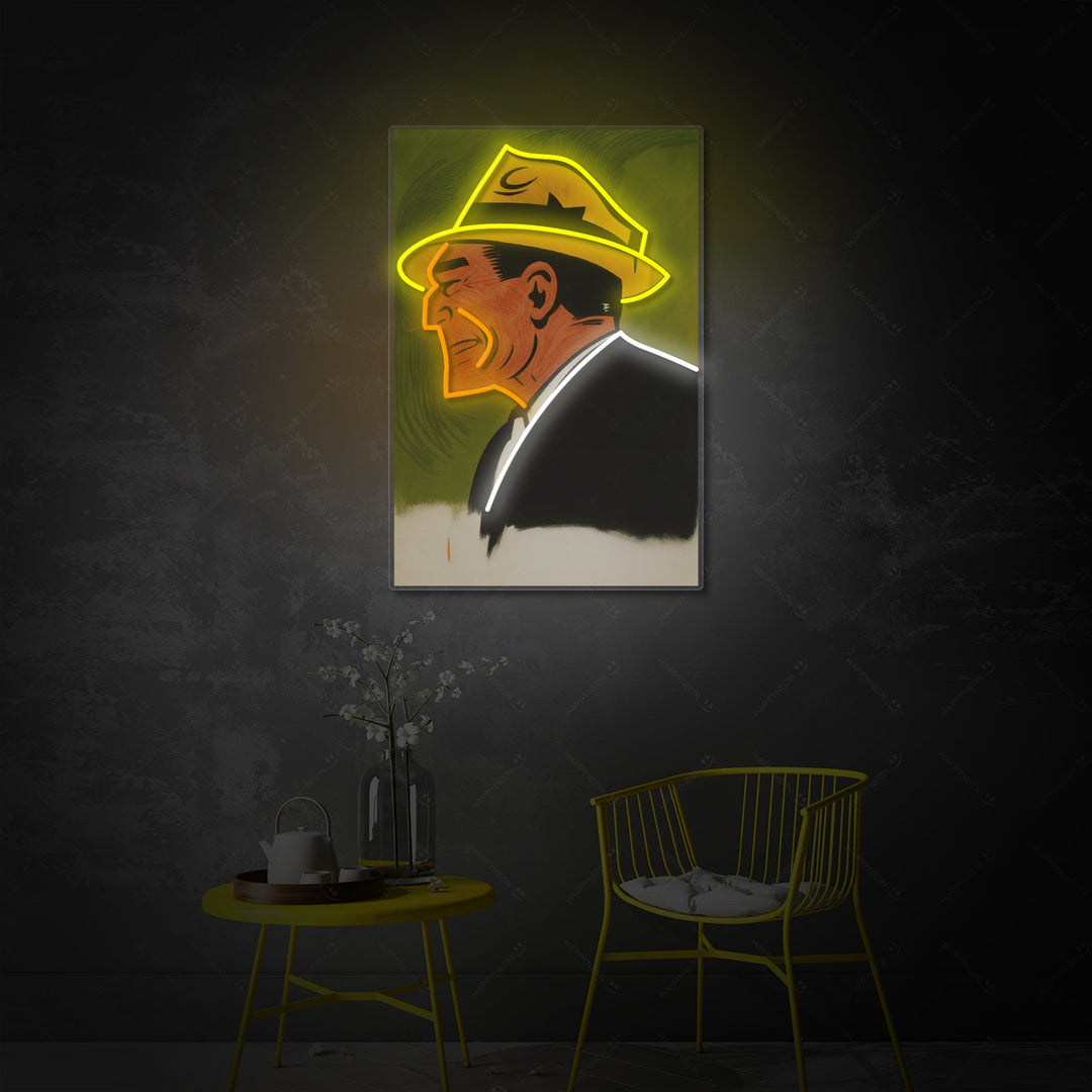 "Jefe de la mafia cómico" Letrero de neón