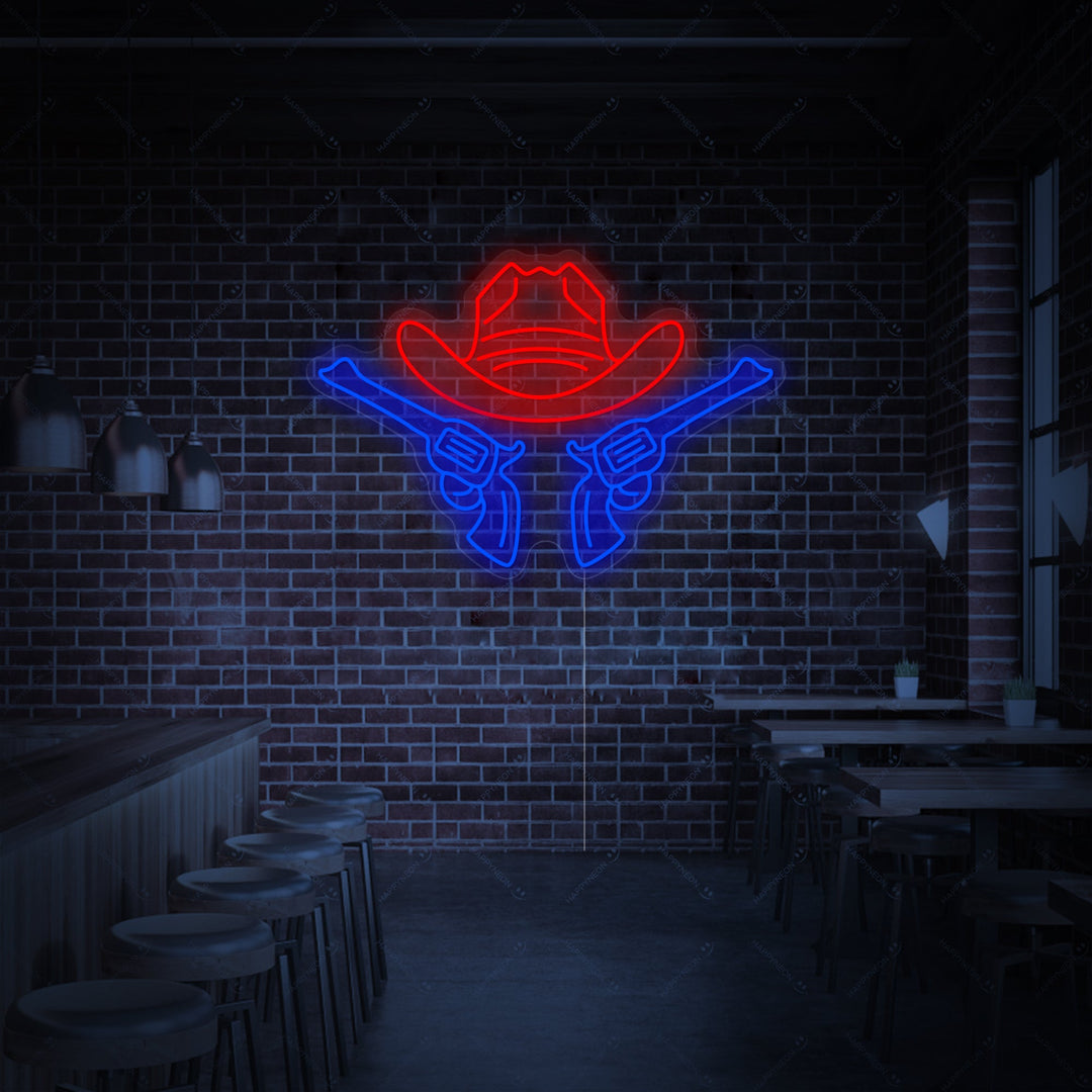 "Sombrero de vaquero" Letrero de neón