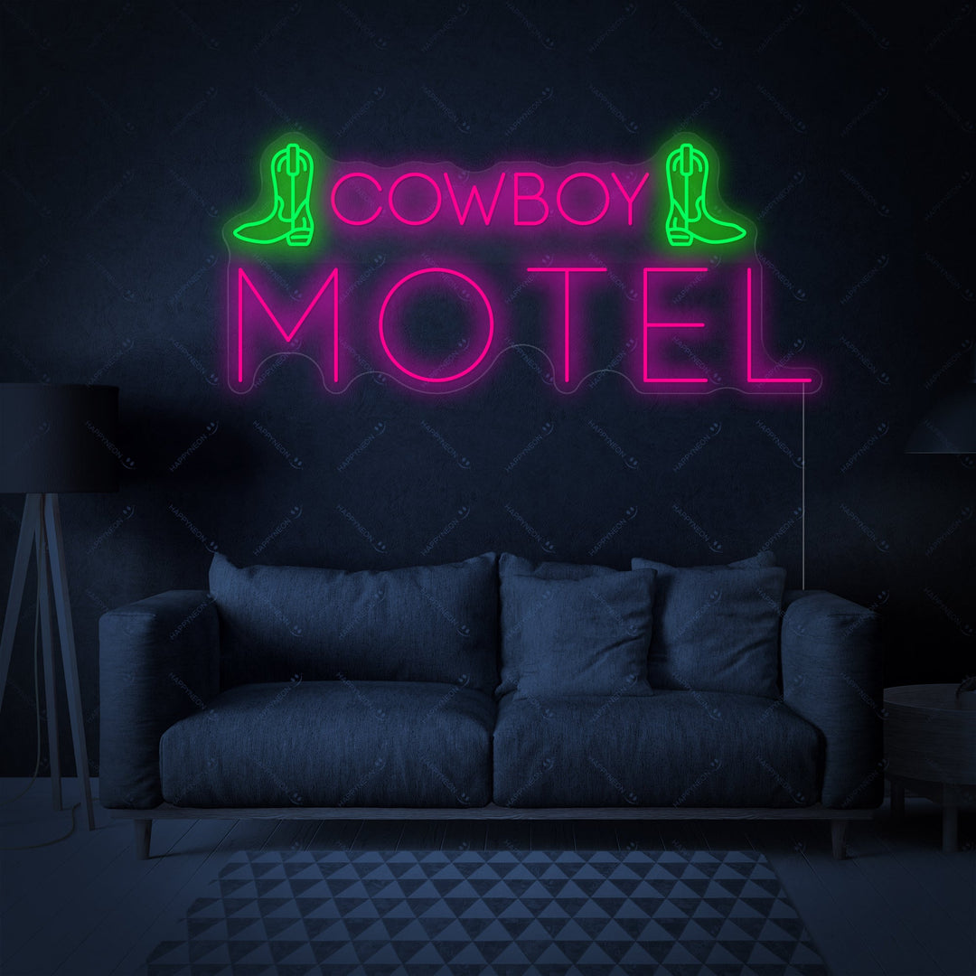 "Cowboy Motel" Letrero de neón