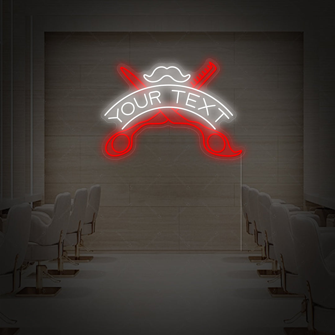 "Barbería Personalizada" Letrero de neón