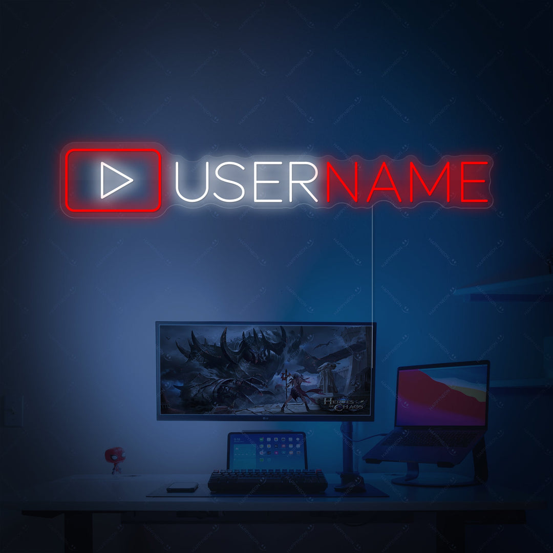 "Logotipo Youtuber personalizado" Letrero de neón