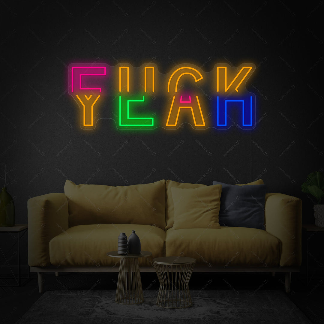 "Fuck Yeah" Letrero de neón