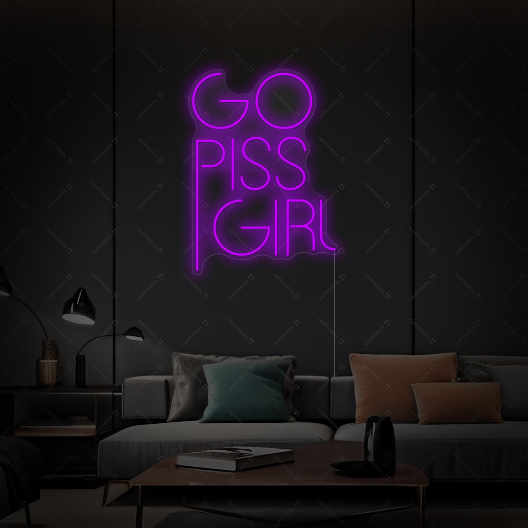 "Go Piss Girl" Letrero de neón