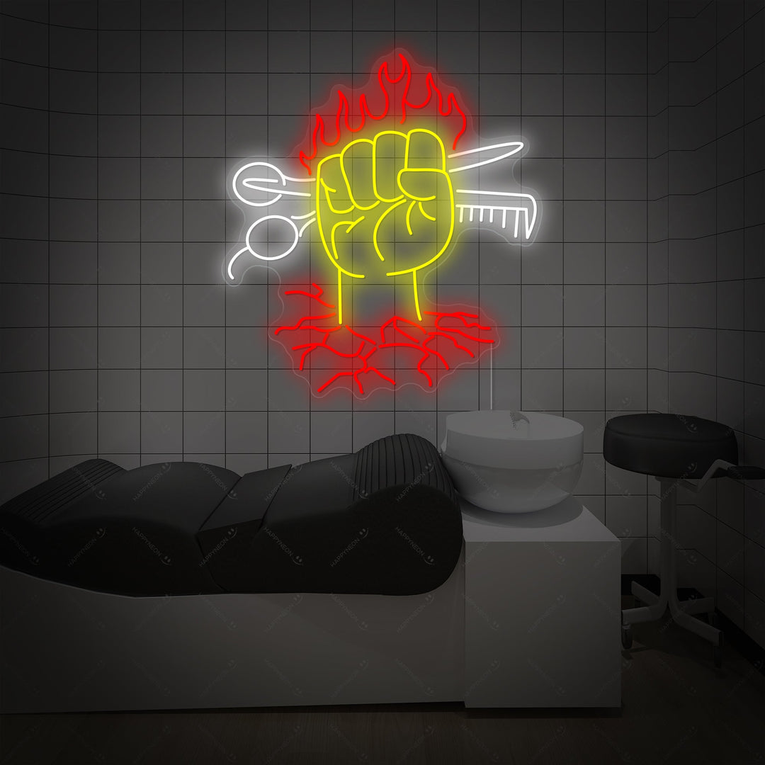 "Hair Beauty Salon" Letrero de neón