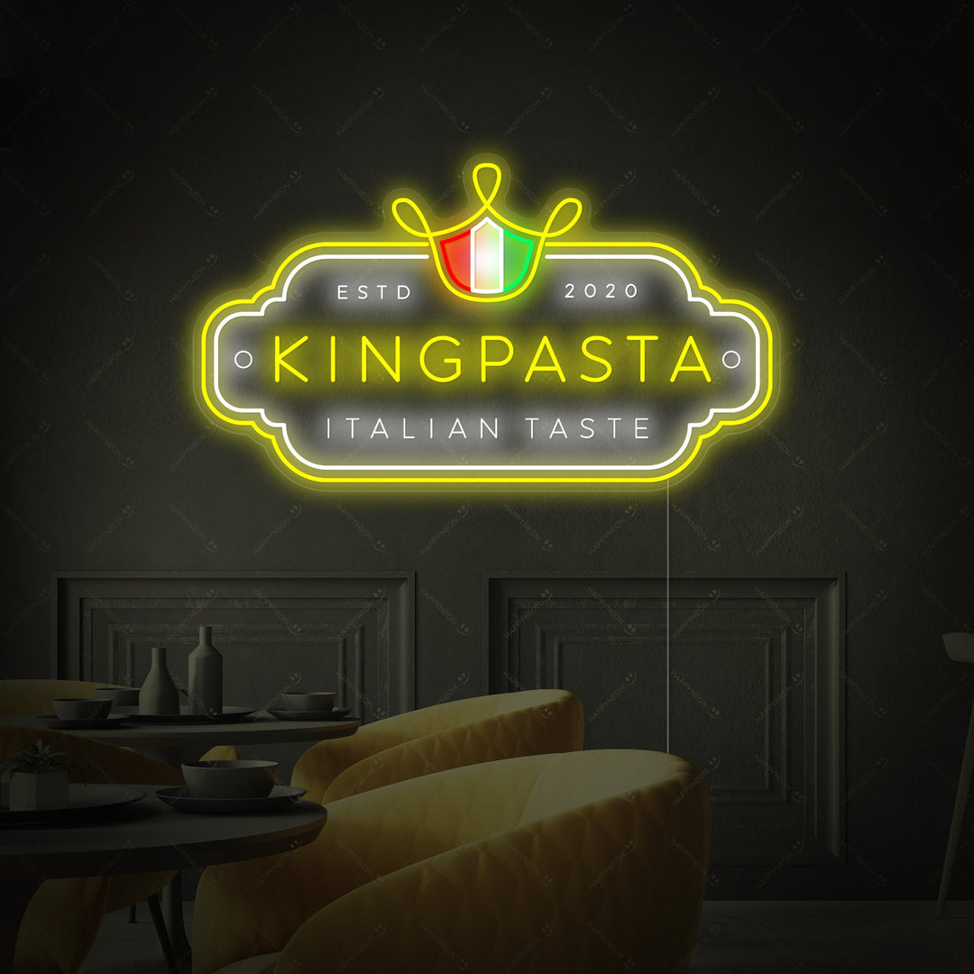 "King Pasta" Letrero de neón