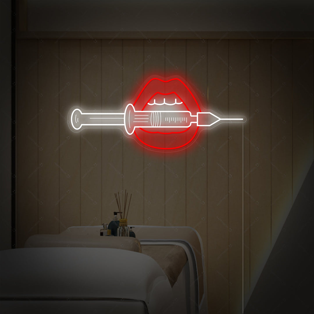 "Lip Injection" Letrero de neón