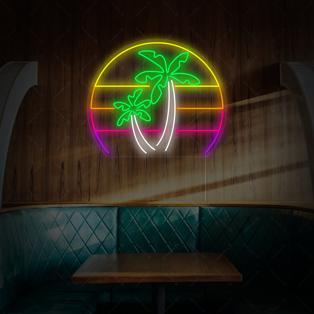 "Palmera Vaporwave" Letrero de neón