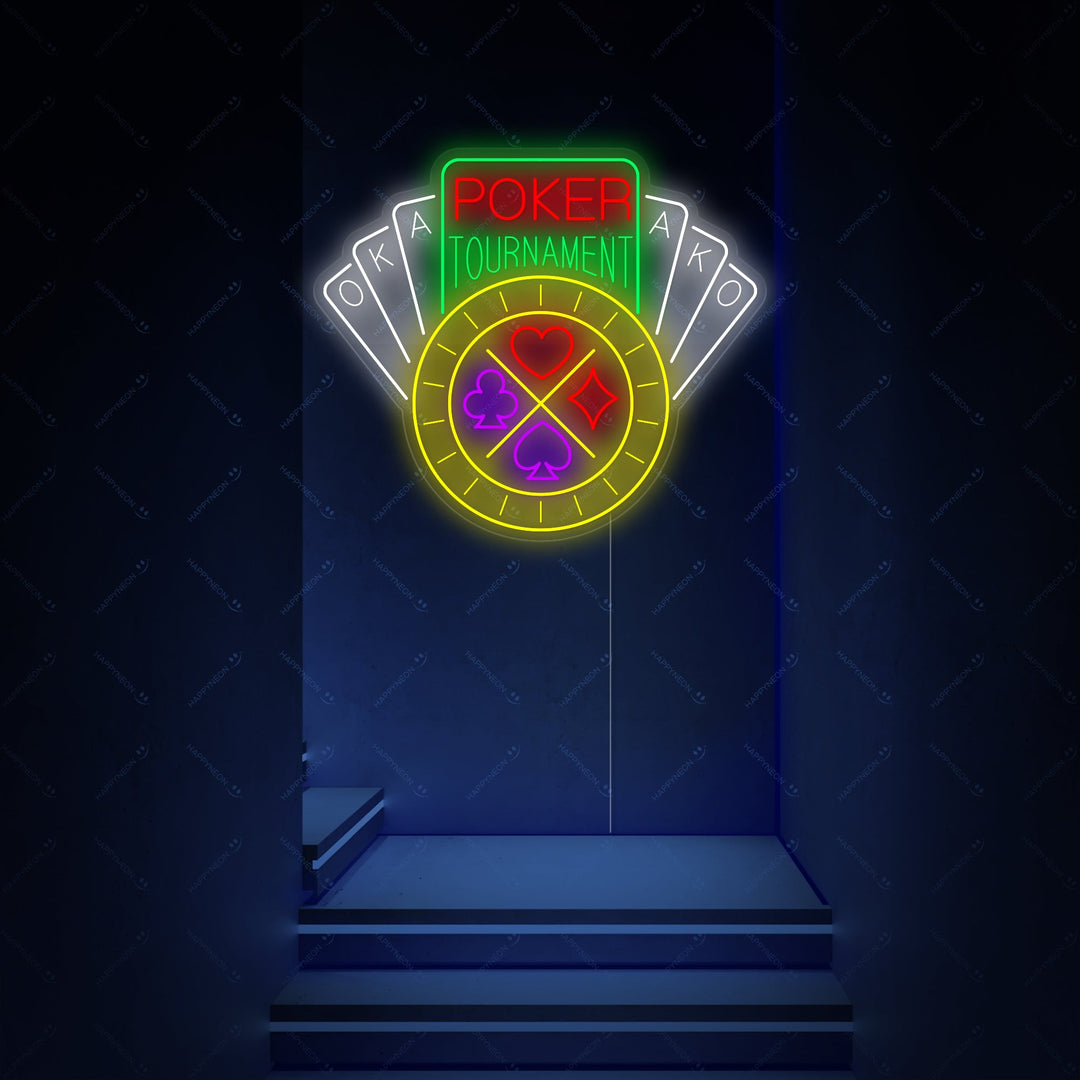 "Poker Tournament" Letrero de neón