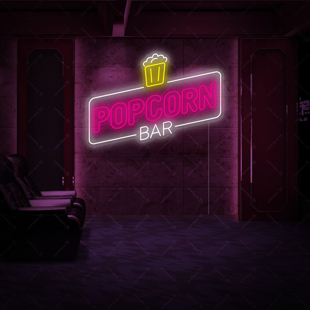 "Popcorn Bar" Letrero de neón