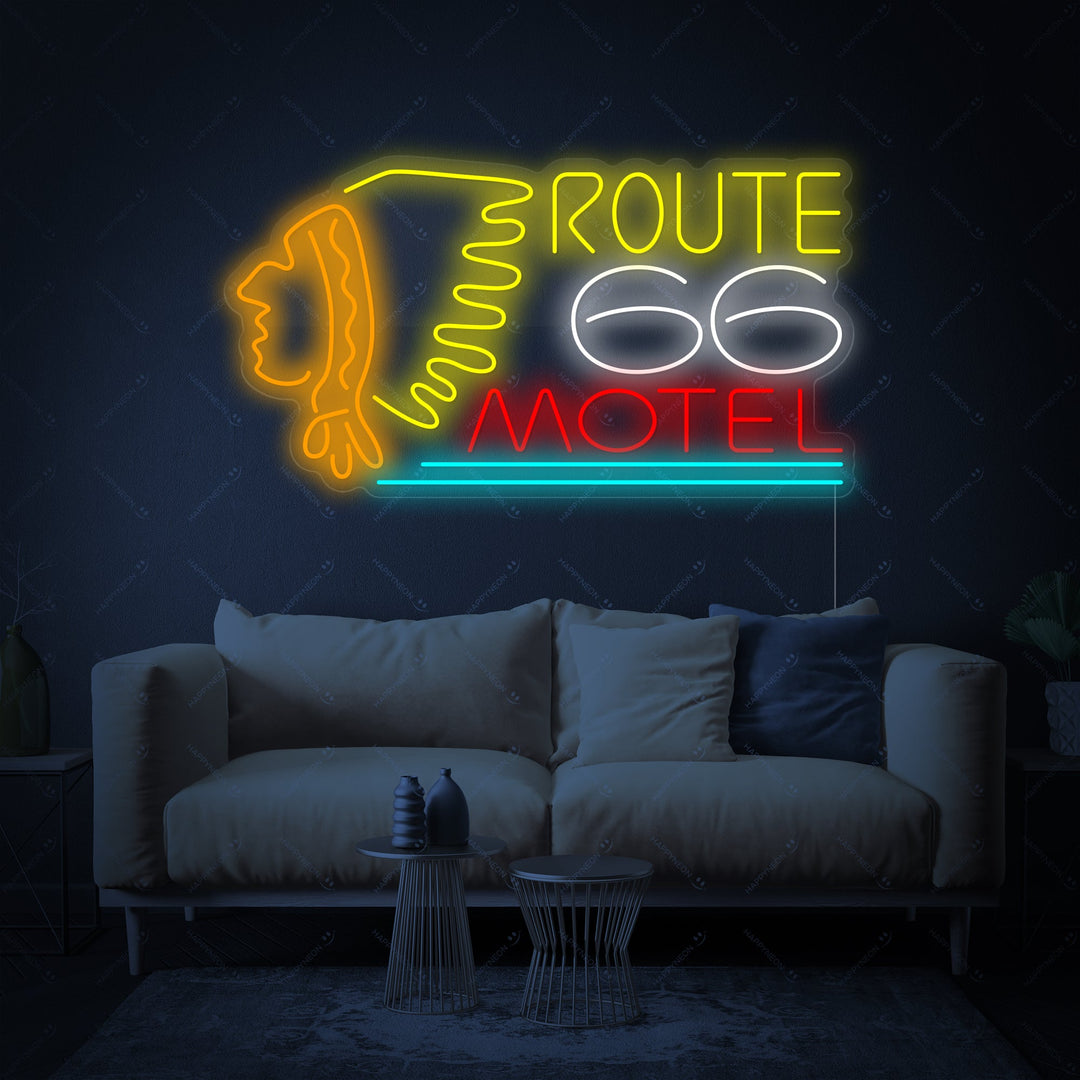 "Route 66 Motel" Letrero de neón