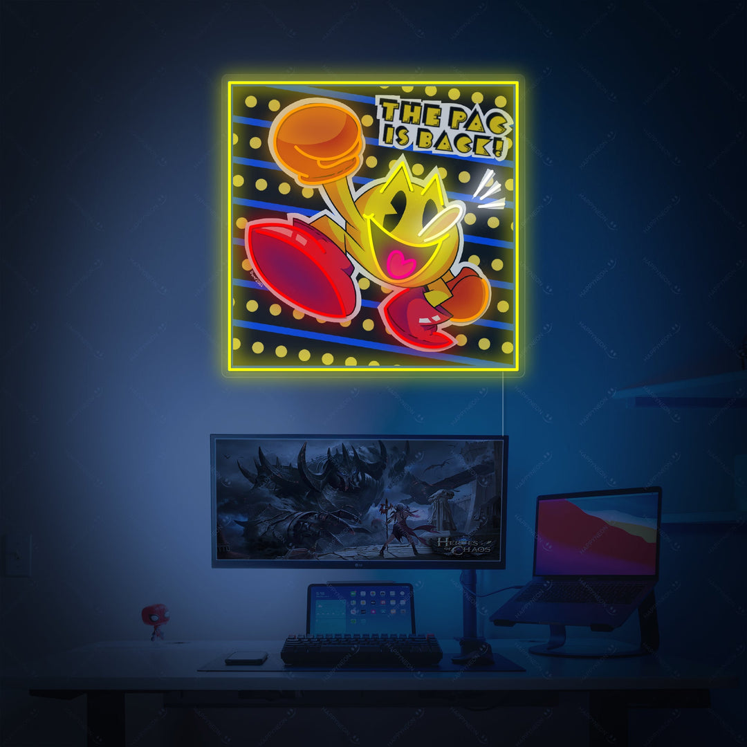 "The Pac Is Back" Letrero de neón