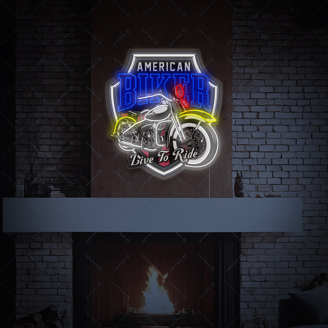 "Emblema de motocicleta vintage" Letrero de neón