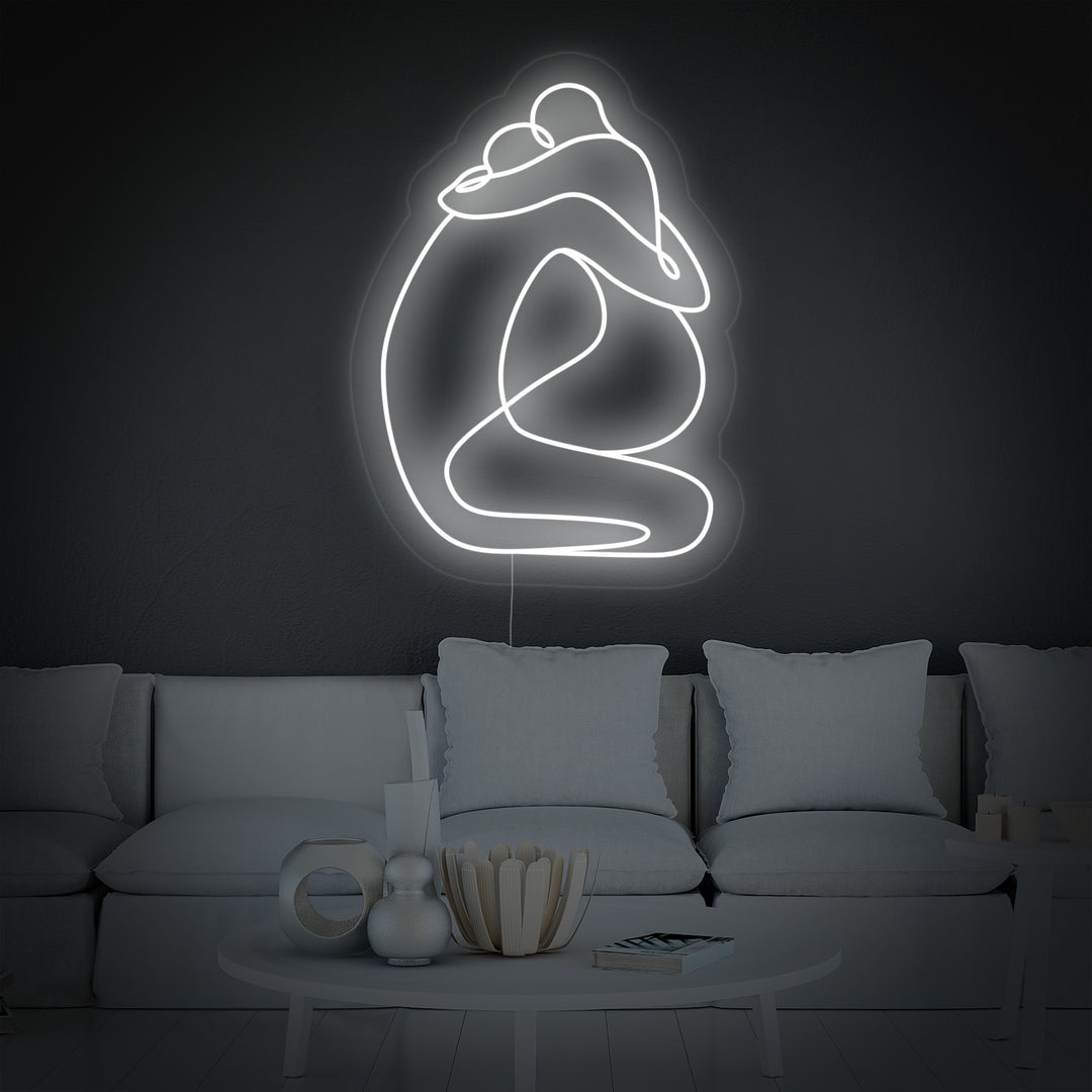 "Abrazo Abstracto De Amantes" Letreros Neon