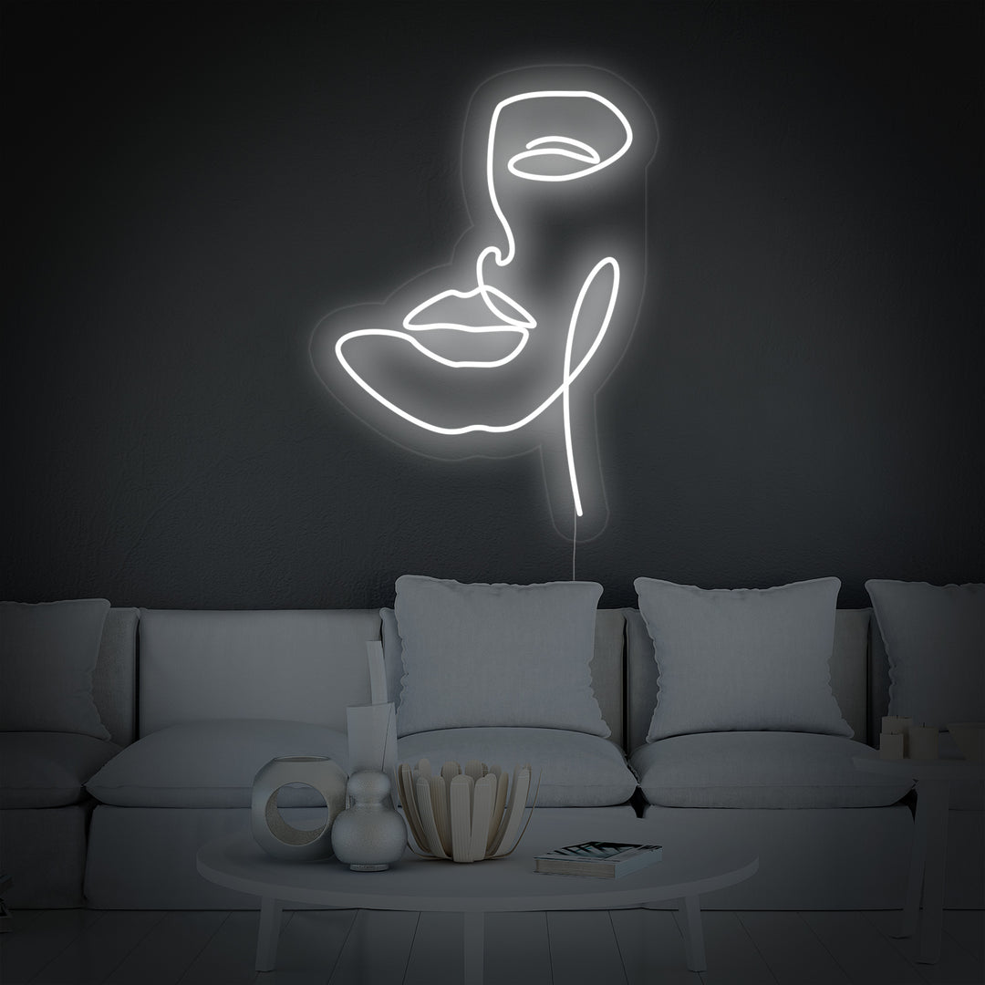 "Cara De Mujer Abstracta" Letreros Neon