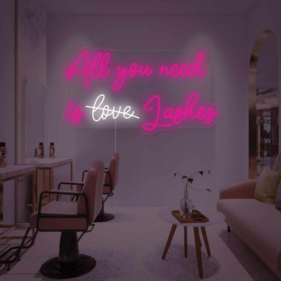 "All You Need Is Lashes Pestañas" Letreros Neon