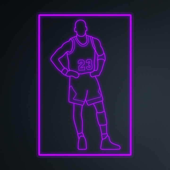 "Jugador De Baloncesto 23" Letreros Neon en Miniatura