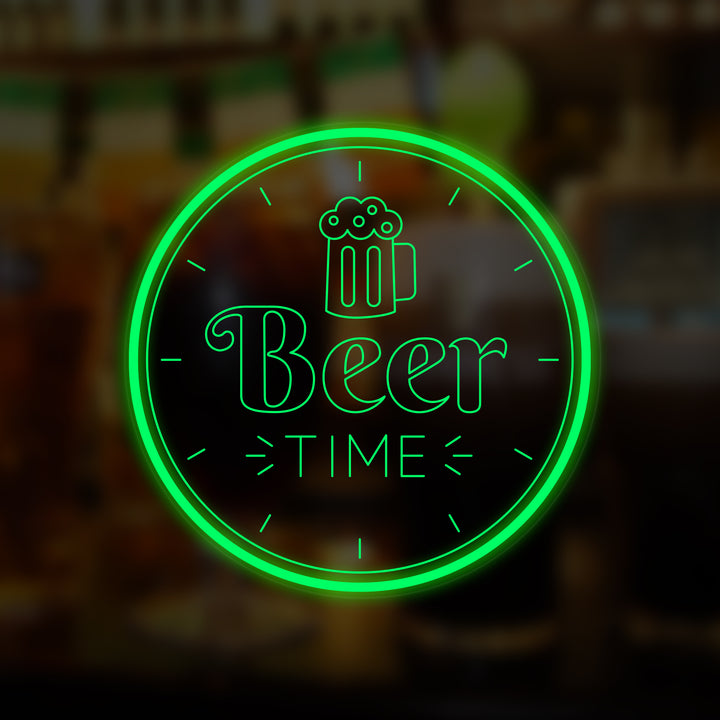 "Beer Time Bar Cerveza" Letreros Neon en Miniatura
