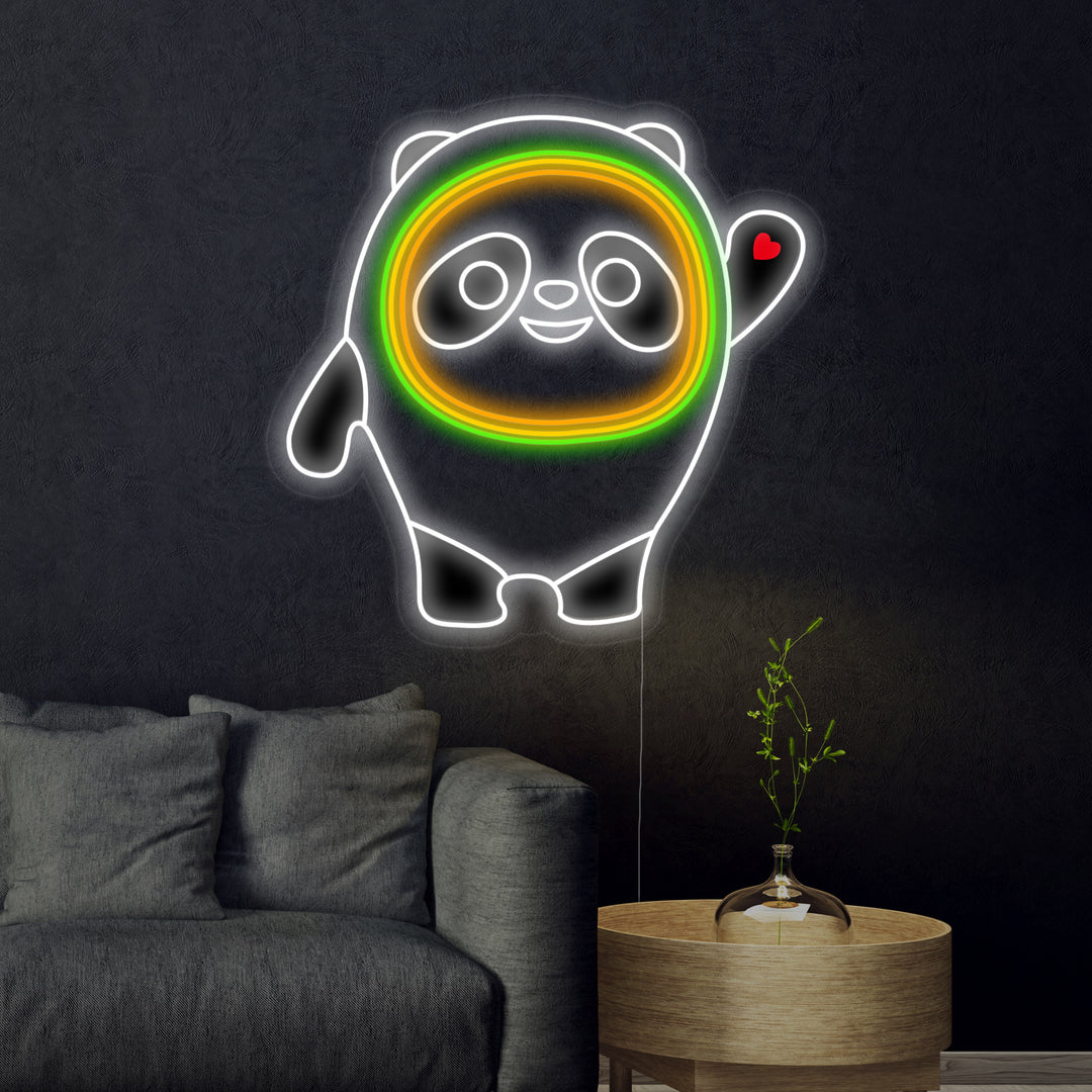 "Muñeco De Panda Bing Dwen Dwen, Decoracion De Habitaciones Infantiles" Letreros Neon