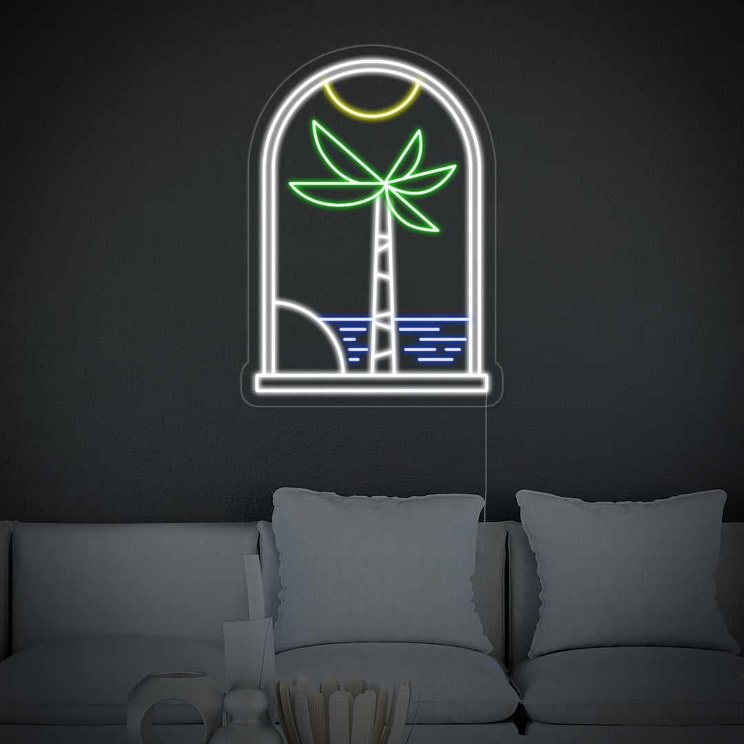 "Árbol De Plam De Bohemia Agua" Letreros Neon