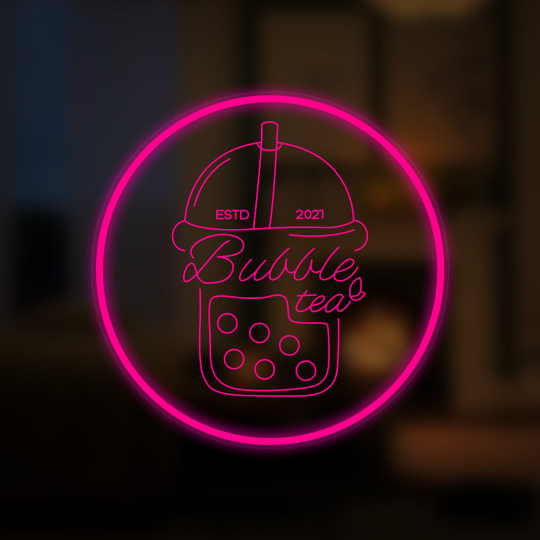 "Vaso De Bubble Tea" Letreros Neon en Miniatura