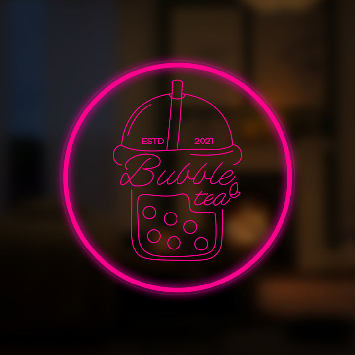 "Vaso De Bubble Tea" Letreros Neon en Miniatura