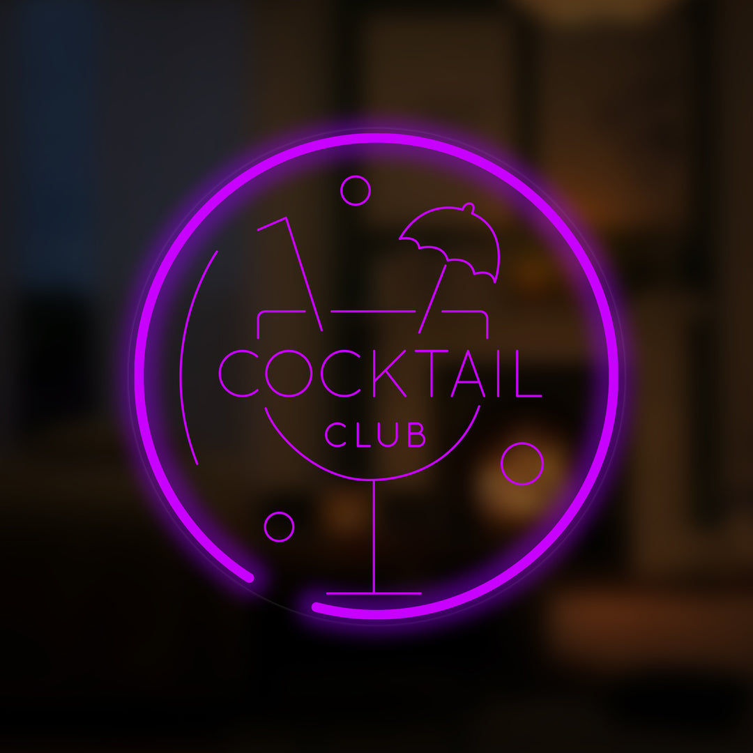 "Cocktail Club, Cocktail" Mini Letreros Neon