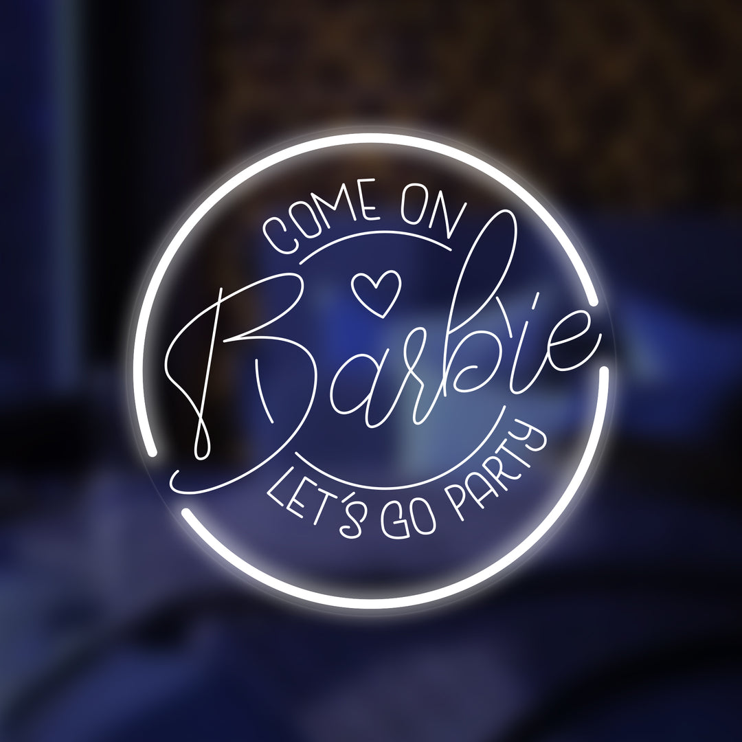"Come On Lets Go Party" Letreros Neon en Miniatura