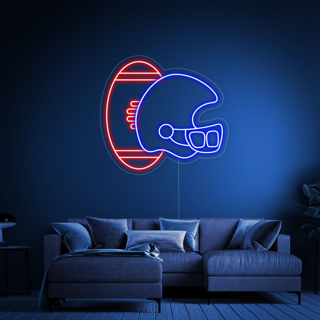 "Casco De Fútbol Vaquero" Letreros Neon