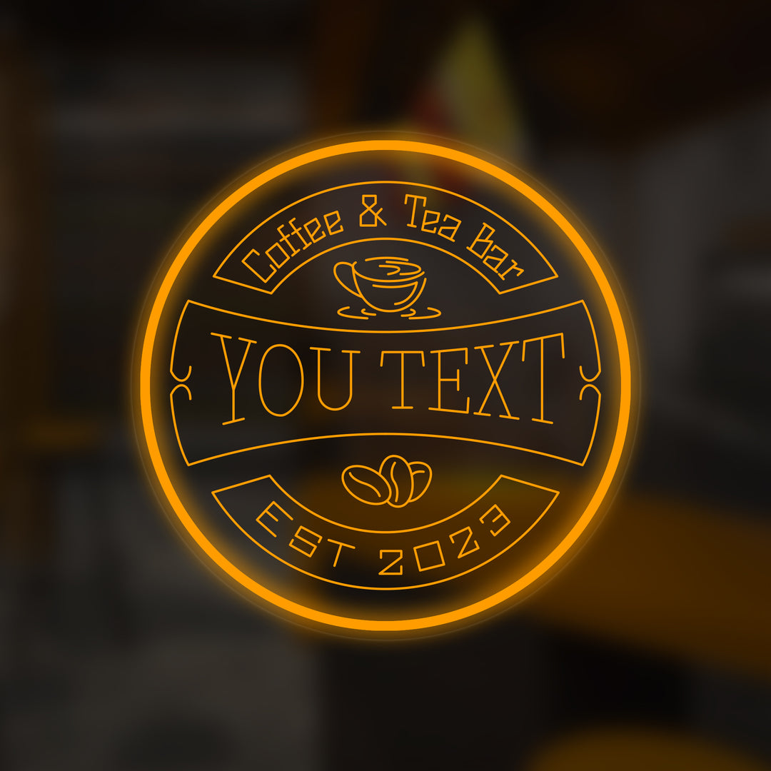 "Texto Personalizado Para Cafetería" Letreros Neon en Miniatura