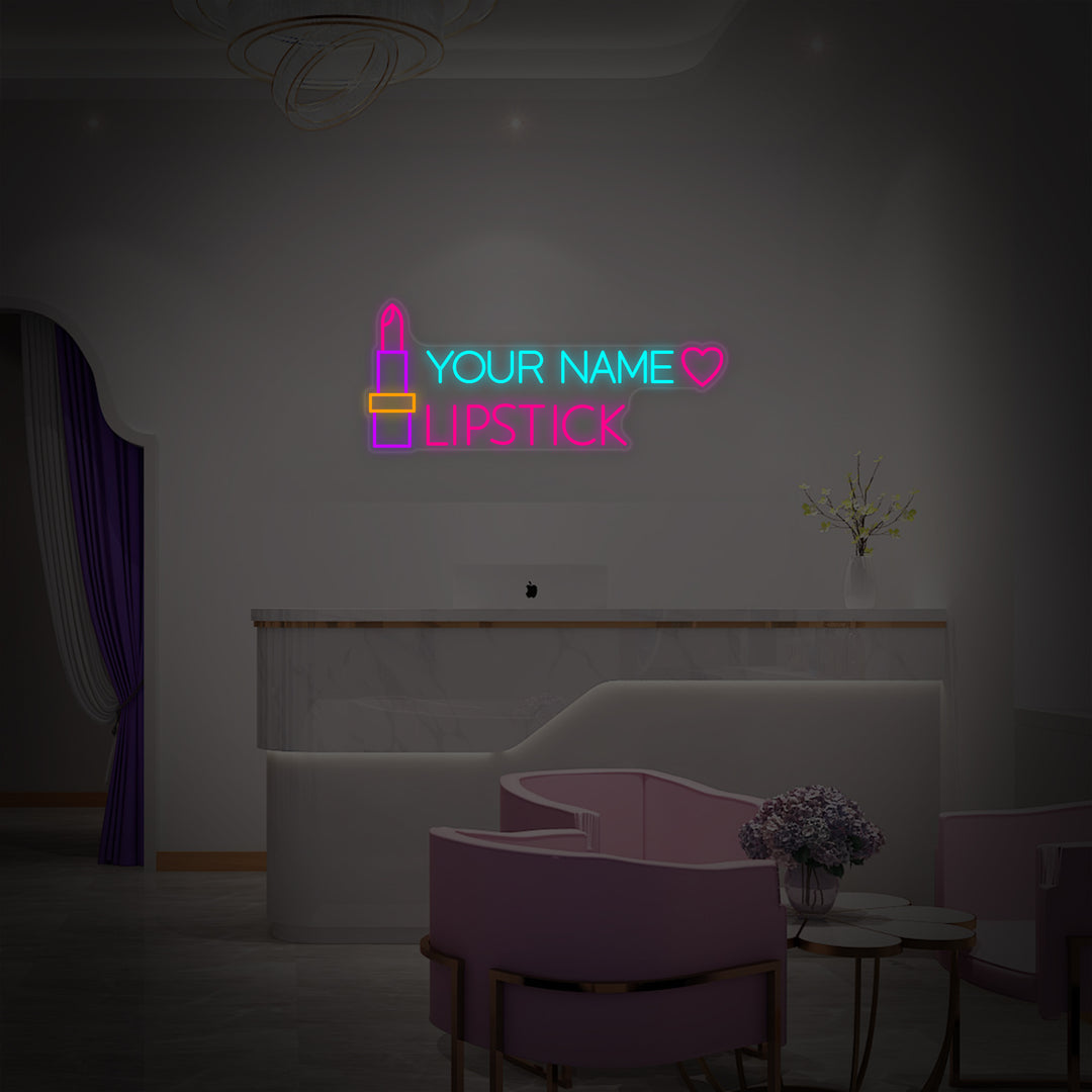 "Texto Personalizado Pintalabios" Letreros Neon