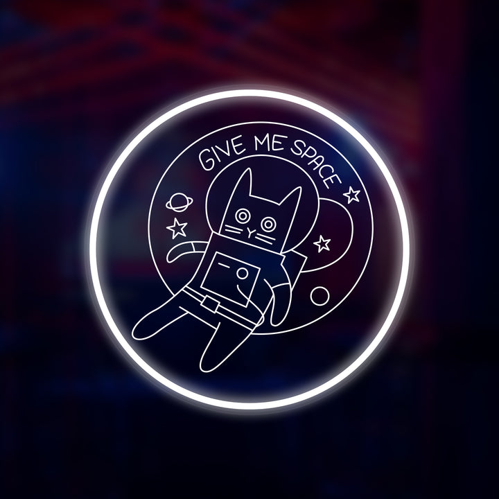 "Give Me Space" Letreros Neon en Miniatura