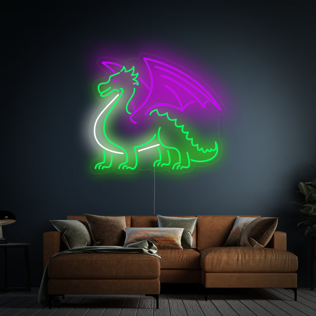 "Dragón Con Alas" Letreros Neon