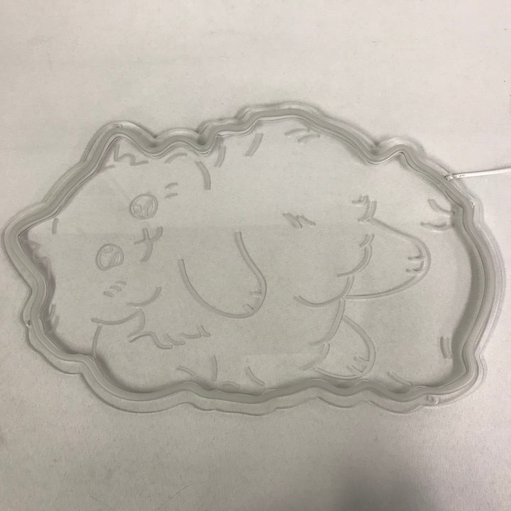 "Gato Gordito, Dibujo animado" Mini Letreros Neon