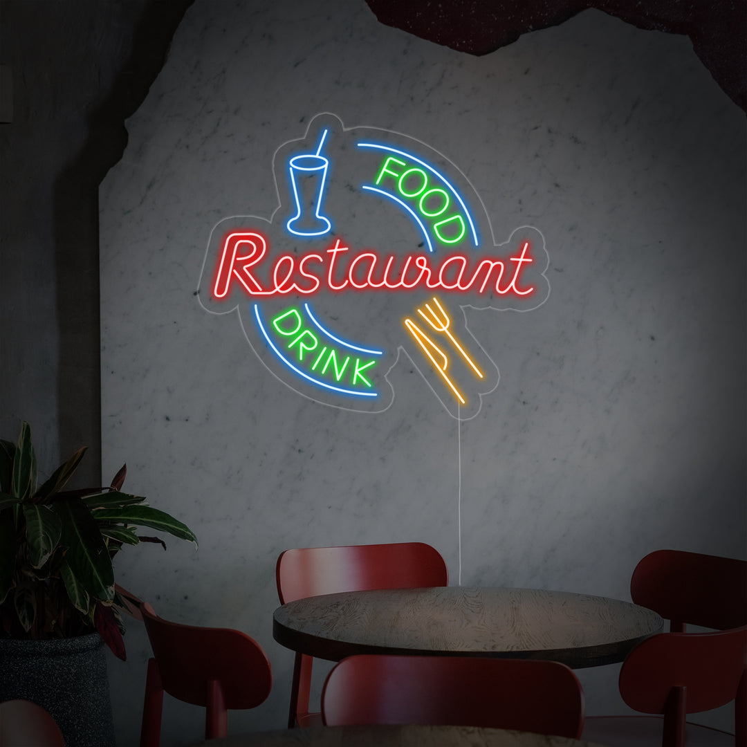 "Food And Drink Restaurant" Letreros Neon