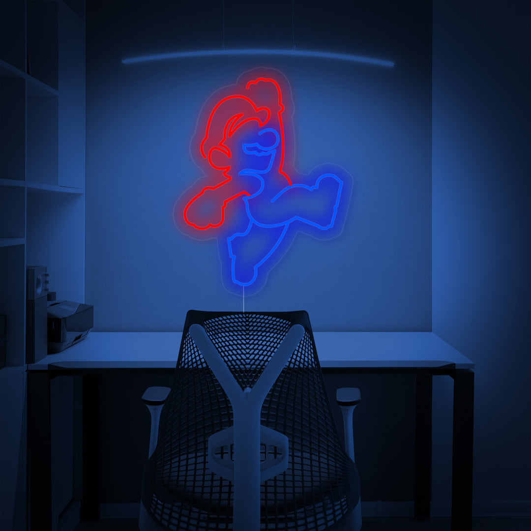 "Super Mro Decoración De Sala De Juegos" Letreros Neon