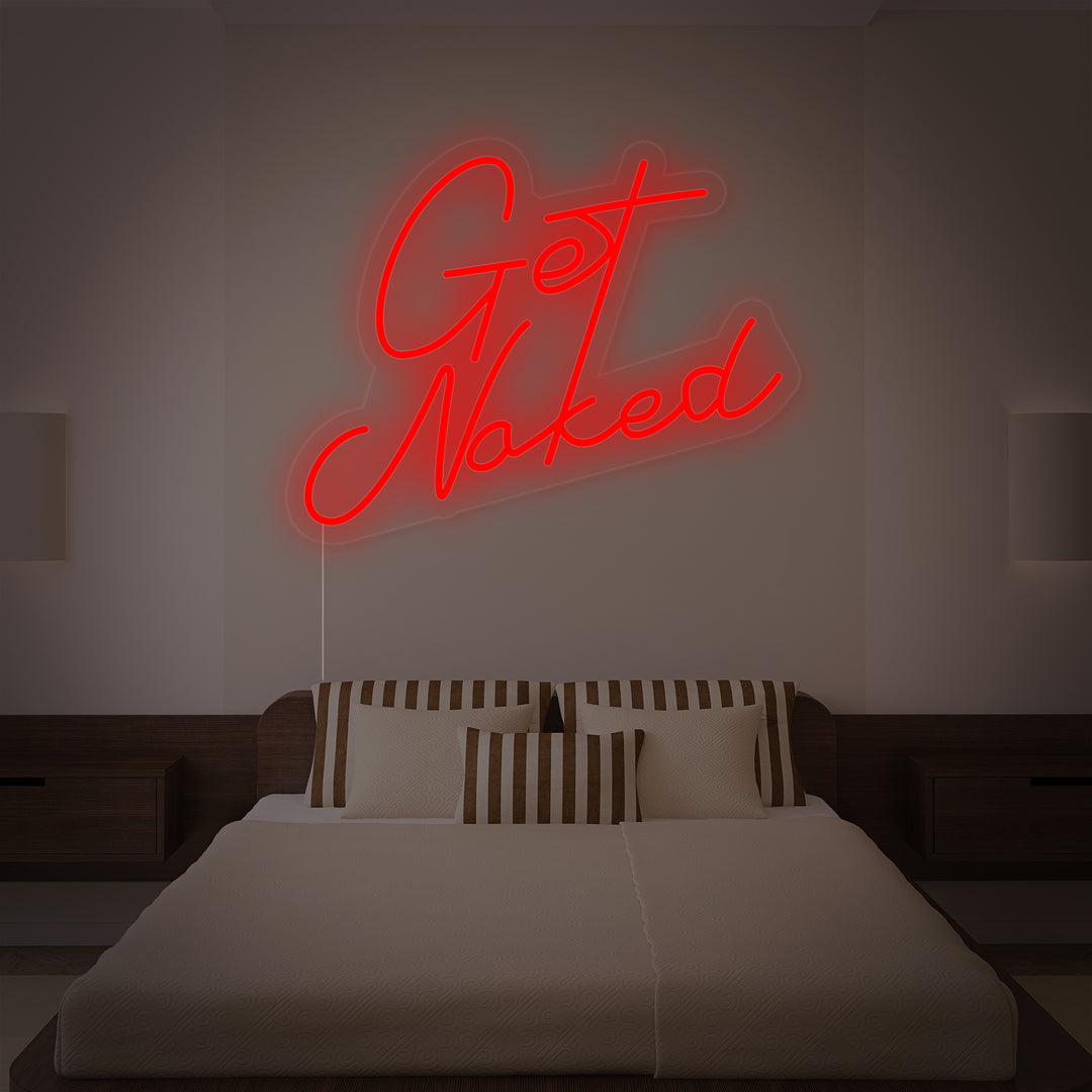 "Get Naked Bathroom" Letreros Neon