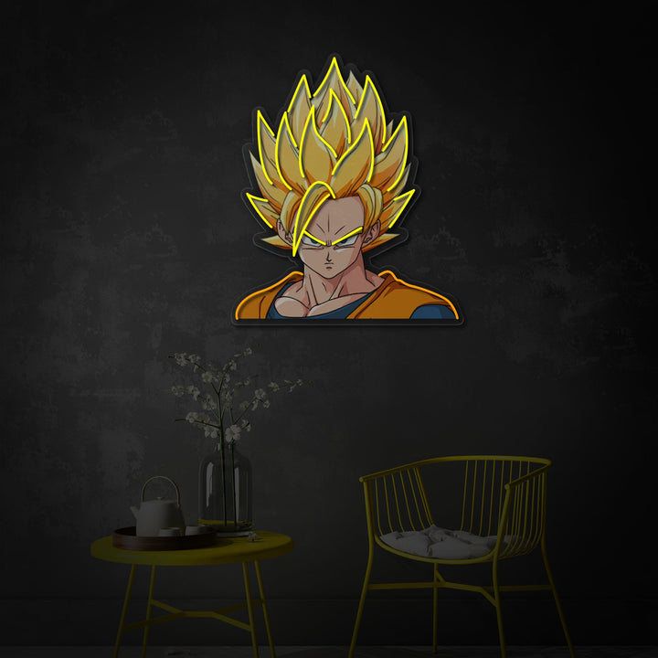 "Goku, anime" Letrero de neón LED impreso con UV