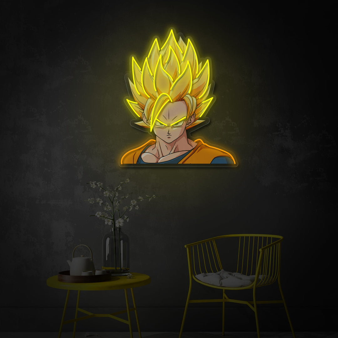 "Goku, anime" Letrero de neón LED impreso con UV