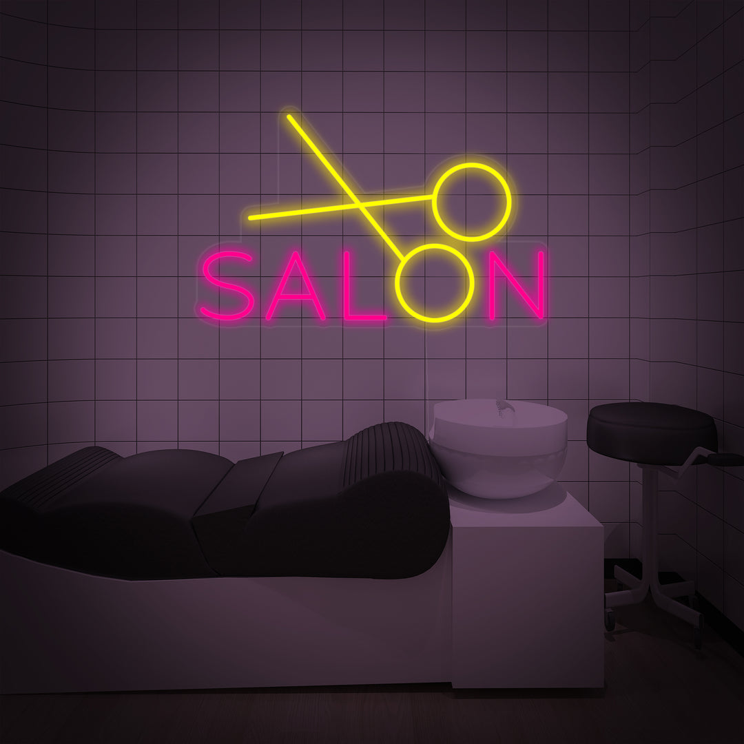 "salon, Salón de belleza, Tijeras" Letreros Neon