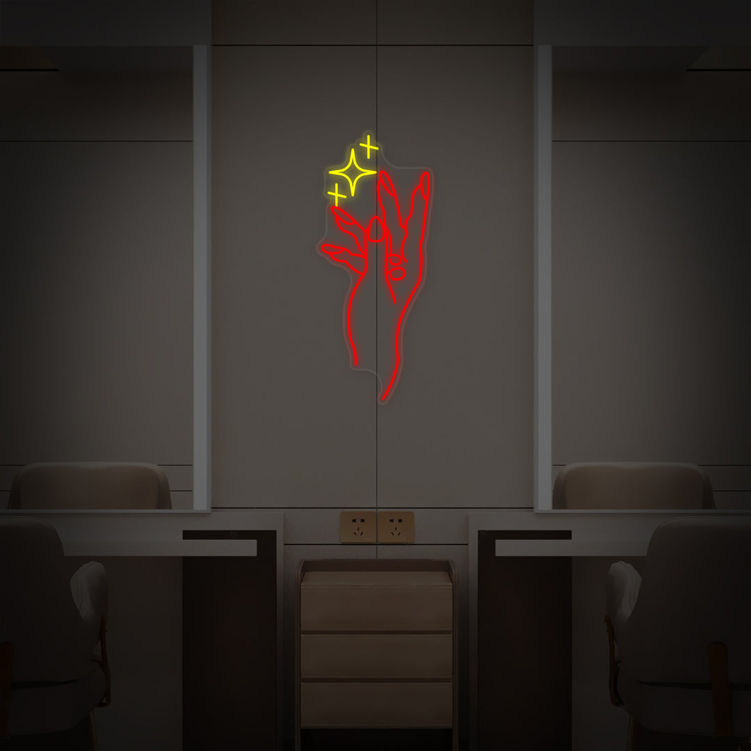 "Manos Manicura Tienda" Letreros Neon