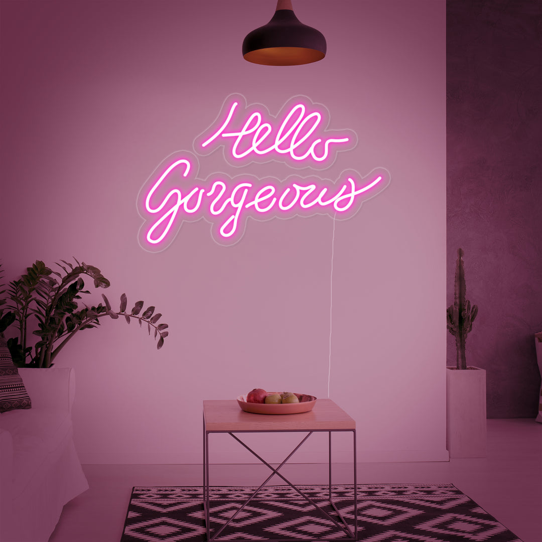 "Hello Gorgeous" Letreros Neon